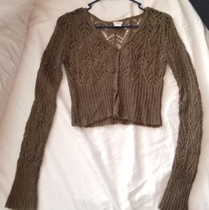 Cropped lace sweater